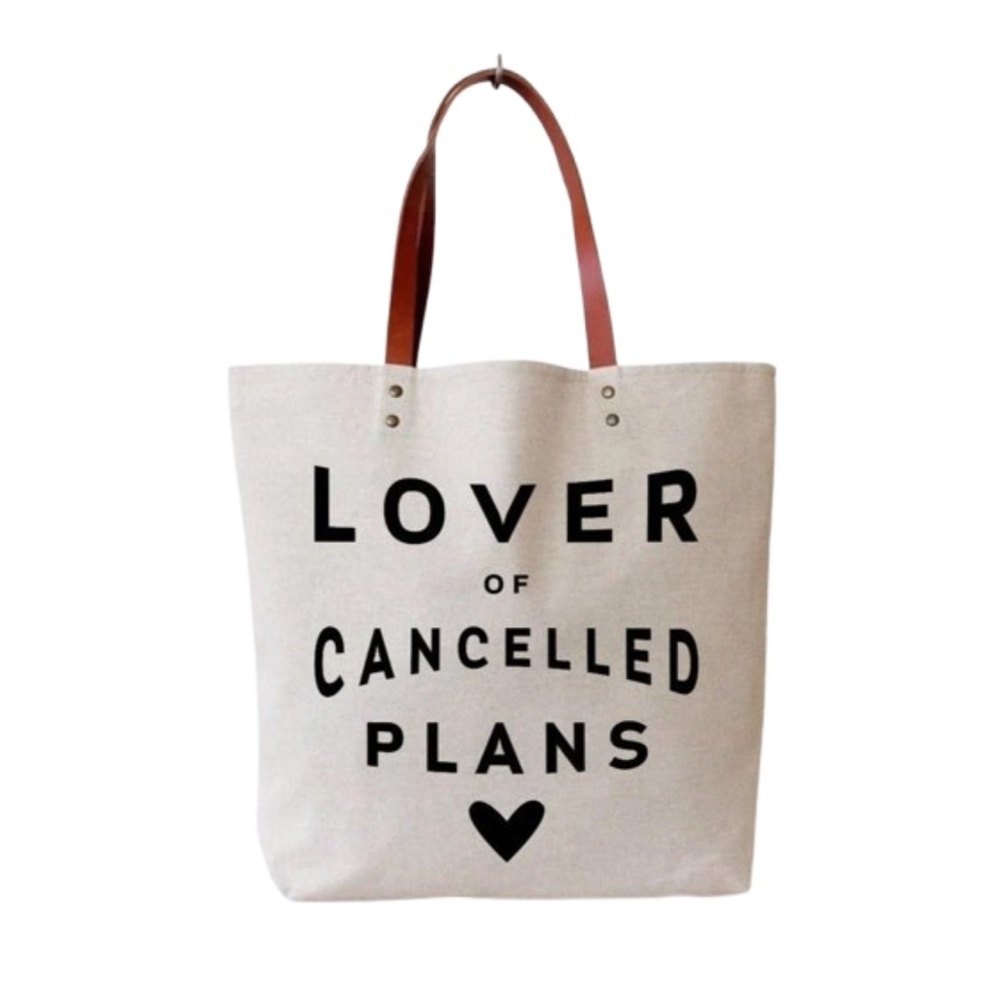 ⚡️ “Lover of Cancelled Plans” Canvas Tote Bag